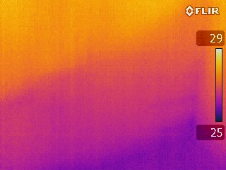 Thermal imaging picture behind a leaking shower