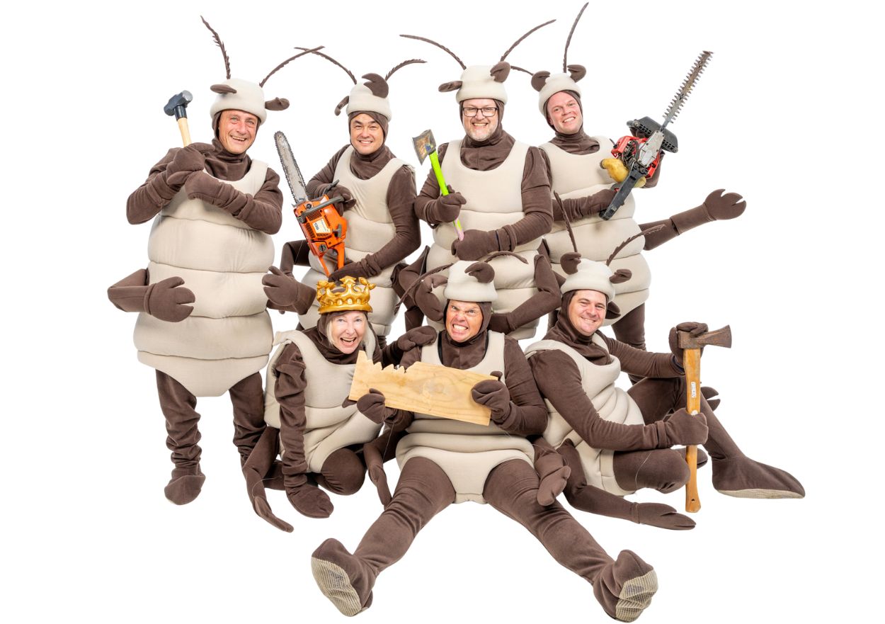 Photo of Conquer Termites staff dressed up in termite costumes